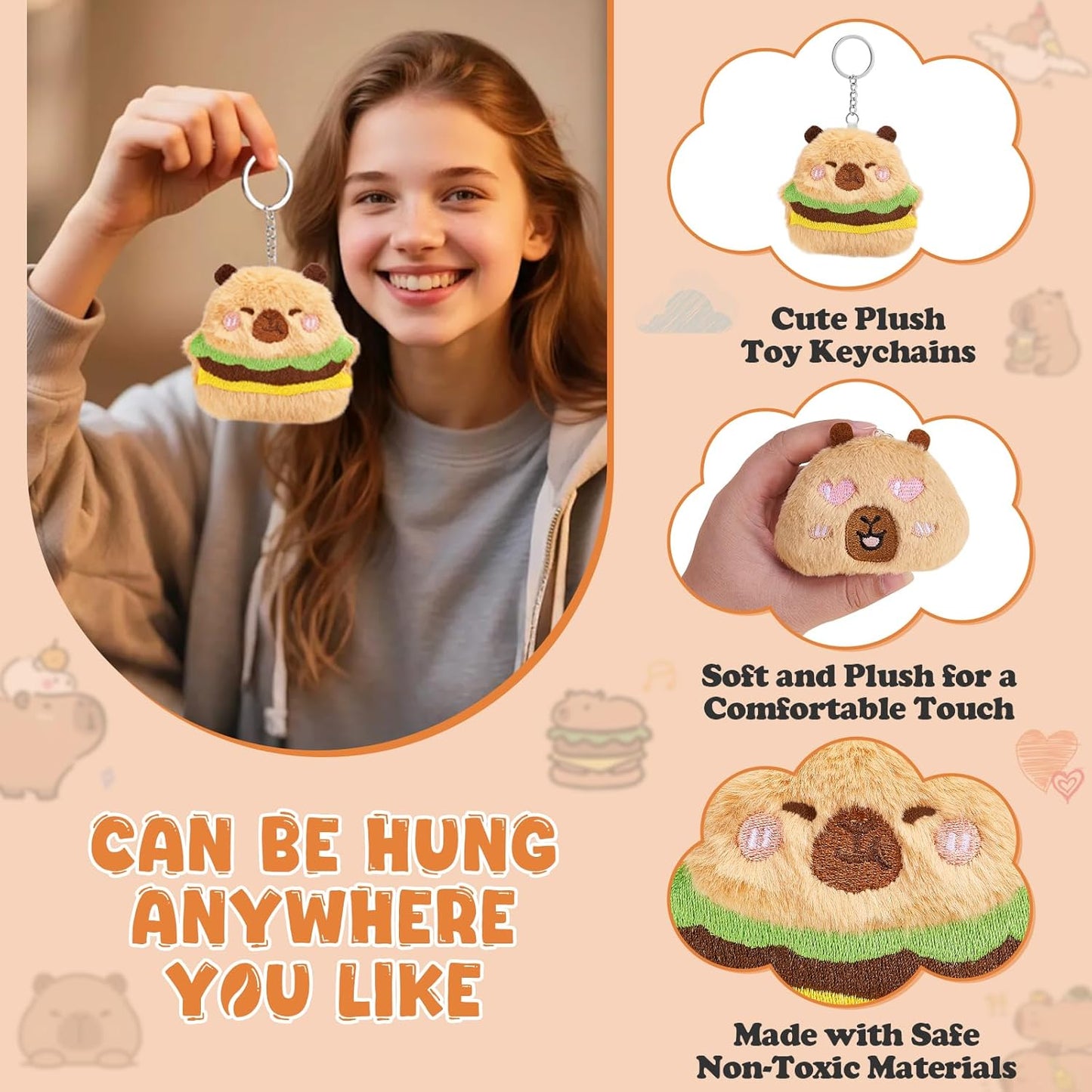 Adorable Plush Bear Keychains – Cute Bag Charms & Backpack Accessories for School, Office & Gifts