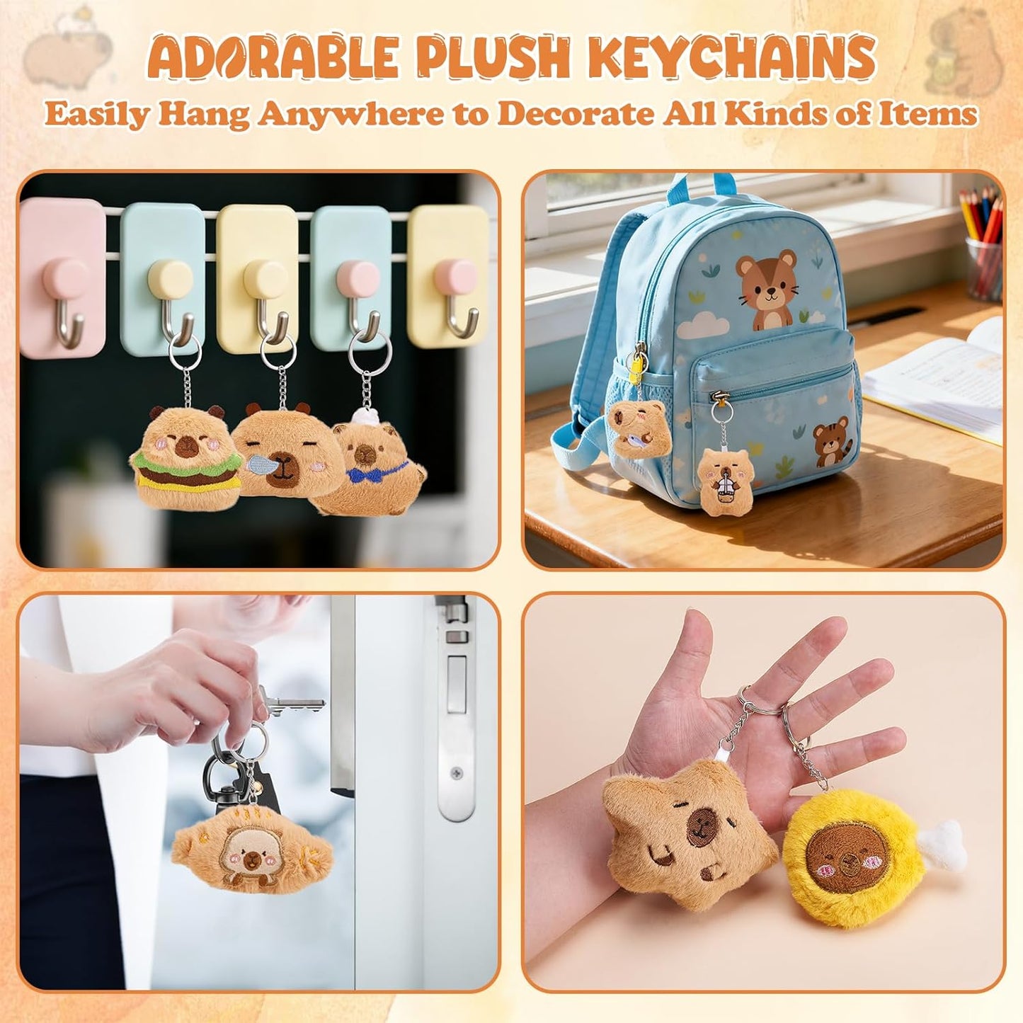 Adorable Plush Bear Keychains – Cute Bag Charms & Backpack Accessories for School, Office & Gifts